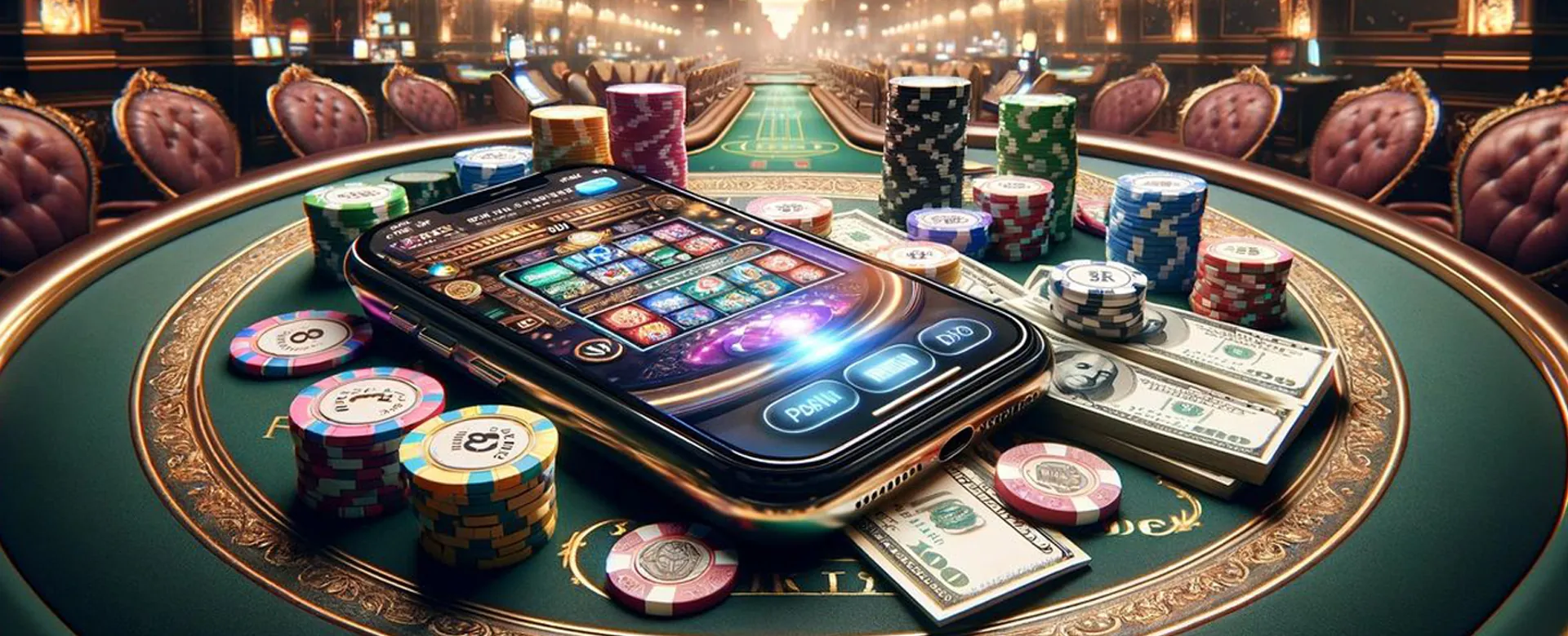 Nustar Casino's luxurious online gaming platform with golden accents and vibrant casino games